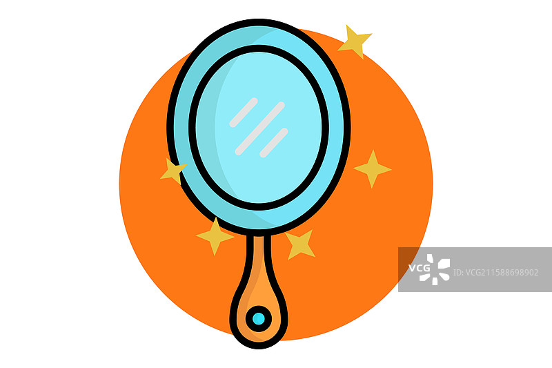 镜子图标 彩色轮廓图标 风格图标图片素材