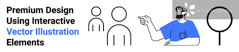 一个人用放大镜向团队示意图片素材