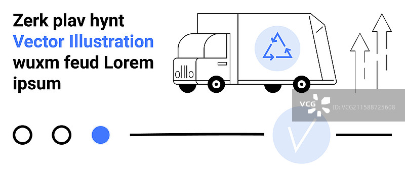 带有抽象图标的回收卡车概念图片素材