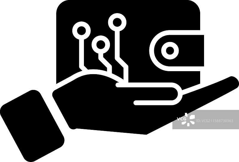 手持虚拟钱包图片素材