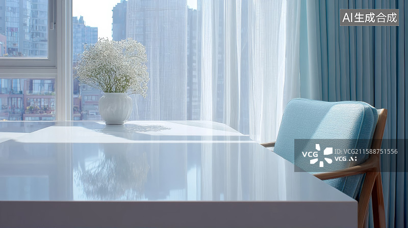 【AI数字艺术】简约大气室内空间，样板间的一角图片素材