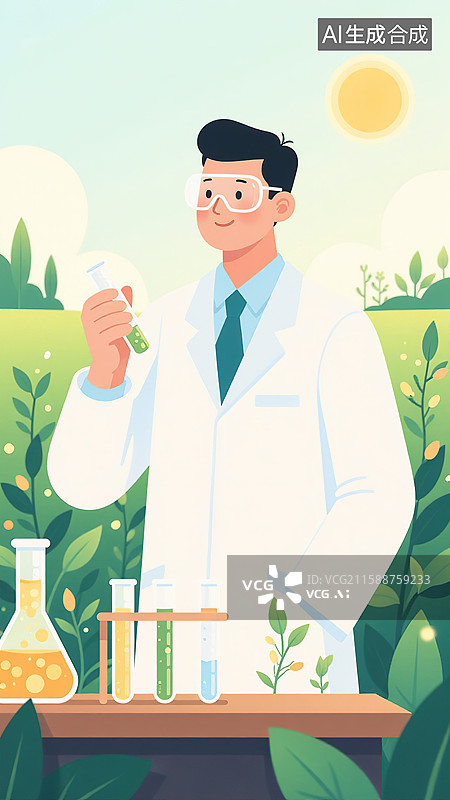 【AI数字艺术】田野间研究员图片素材