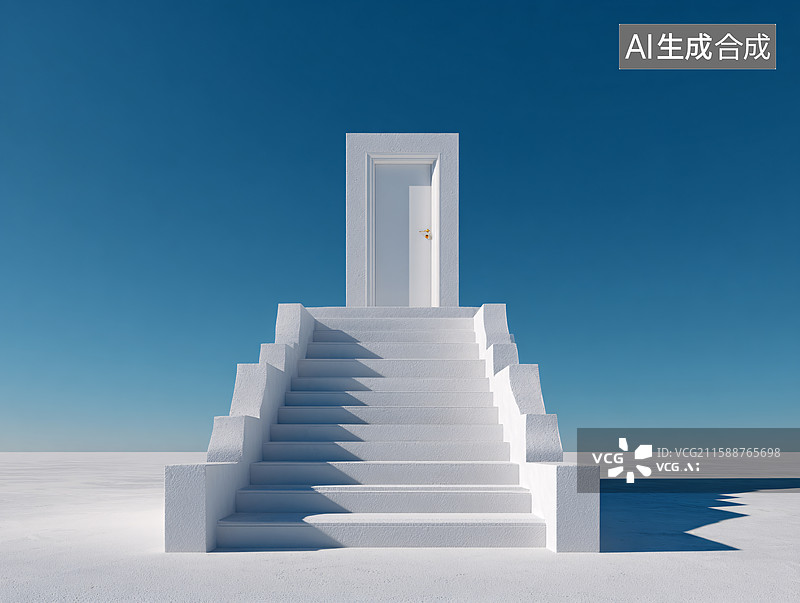 【AI数字艺术】通往梦想的天梯图片素材