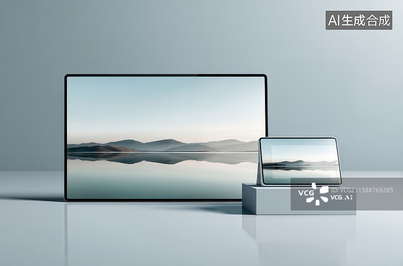 【AI数字艺术】不同尺寸高清设备展示风景图片素材