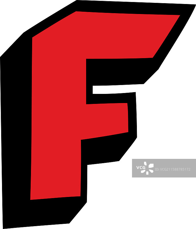 字母F卡通红色字体图片素材