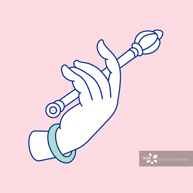 佛手矢量插画手持法器的特色手势图案图片素材