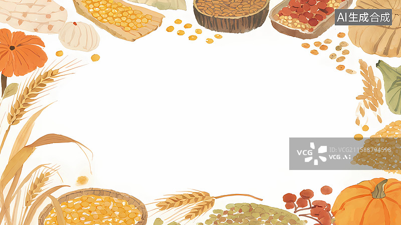 【AI数字艺术】中式水墨风农作物插画最大图片素材