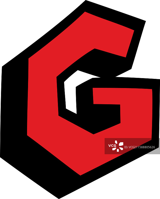 字母G卡通红色字体图片素材