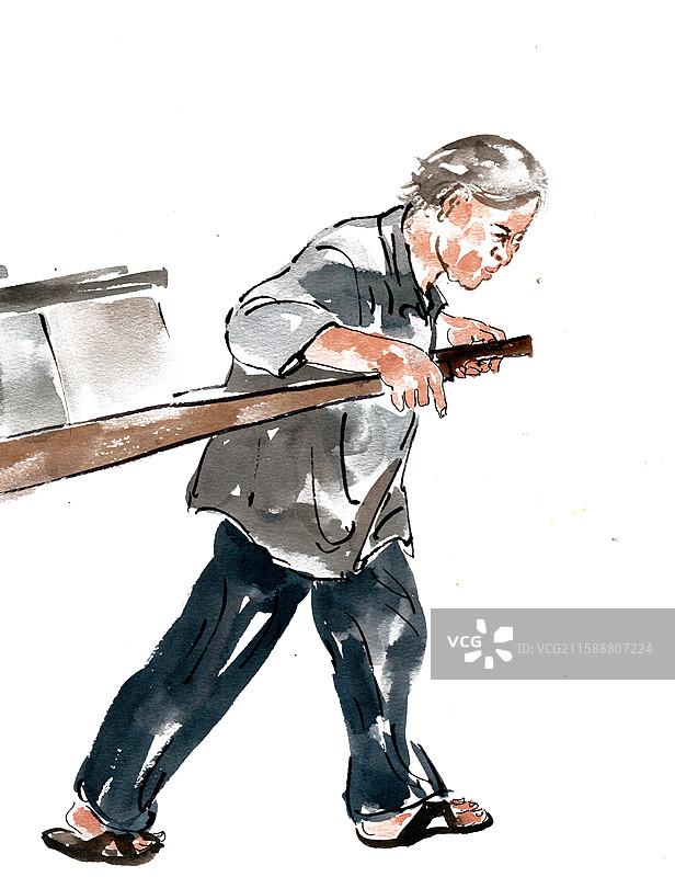 拉车的女人图片素材