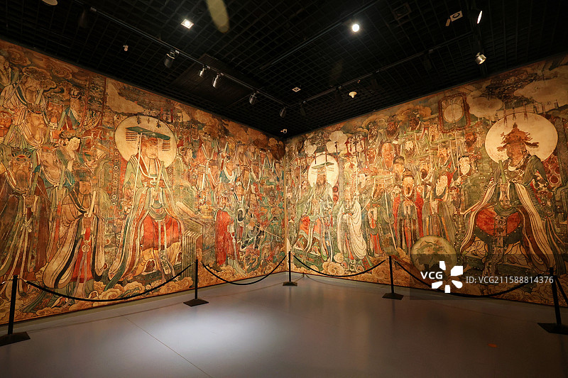 山西运城博物馆永乐宫三清殿朝元图壁画图片素材