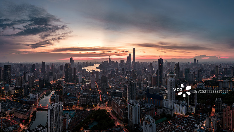 上海日出图片素材