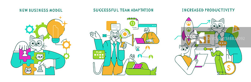 商务猫平面图图片素材