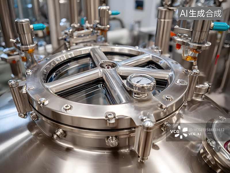 【AI数字艺术】啤酒厂不锈钢发酵罐图片素材
