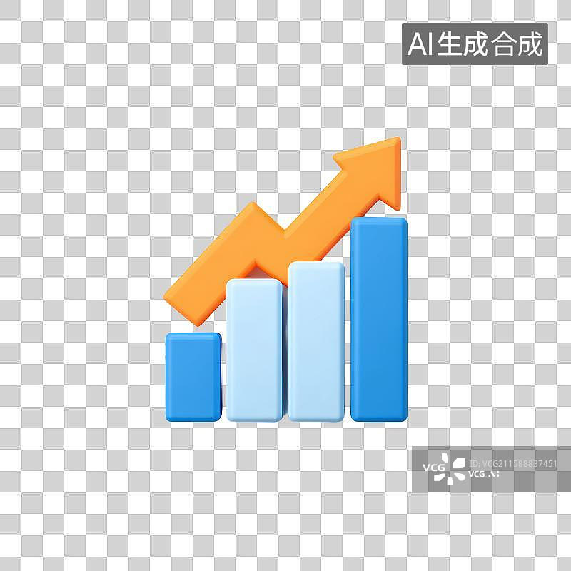 【AI数字艺术】增长图表与箭头图片素材