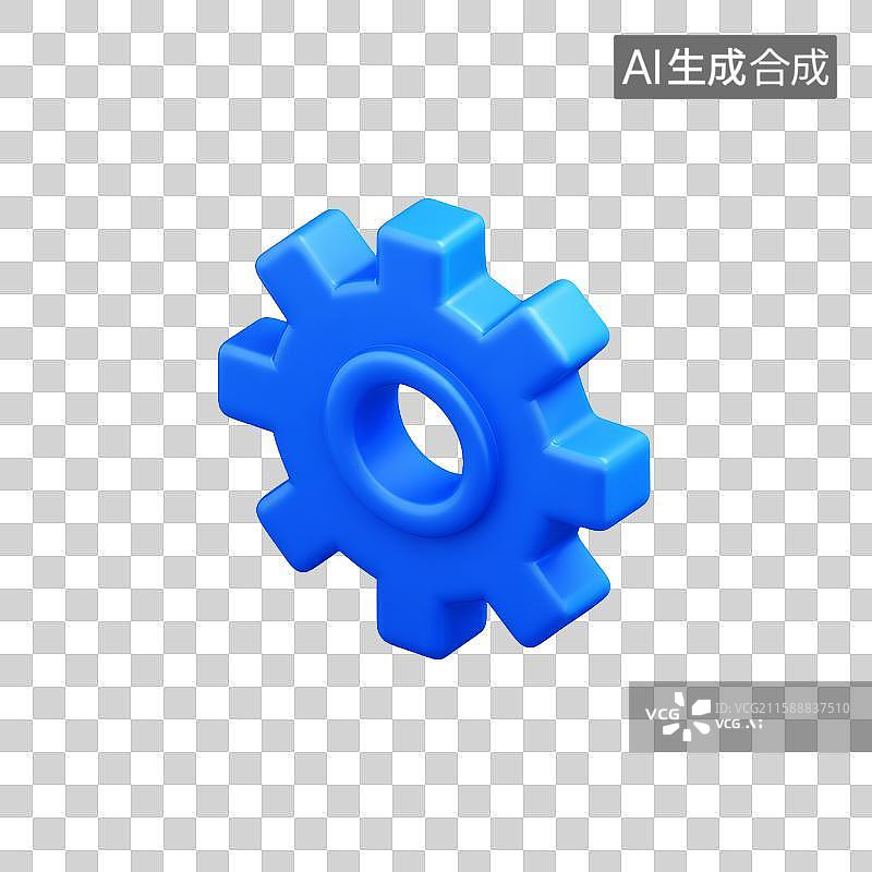 【AI数字艺术】蓝色齿轮图标图片素材