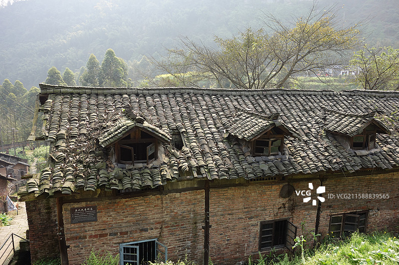 四川省乐山市犍为县芭沟镇芭蕉沟：中英老街英式民居图片素材