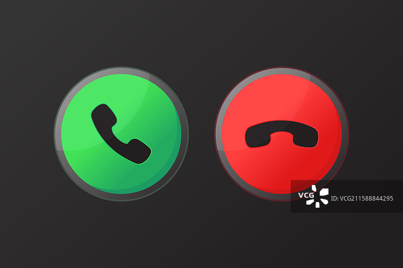 电话接听和挂断按钮符号图片素材