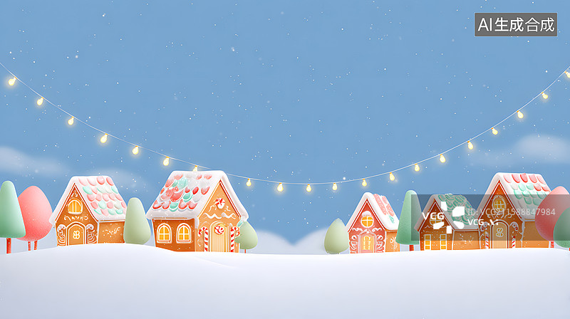 【AI数字艺术】冬日童话插画图片素材