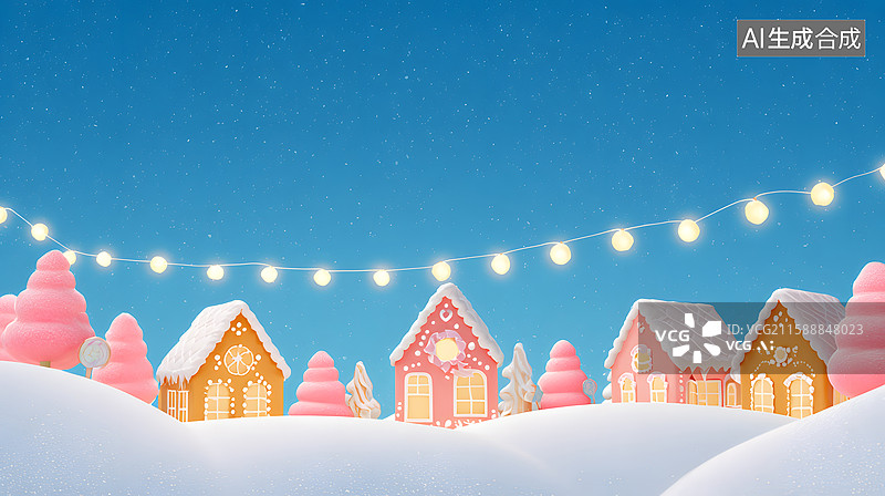 【AI数字艺术】冬日童话插画图片素材