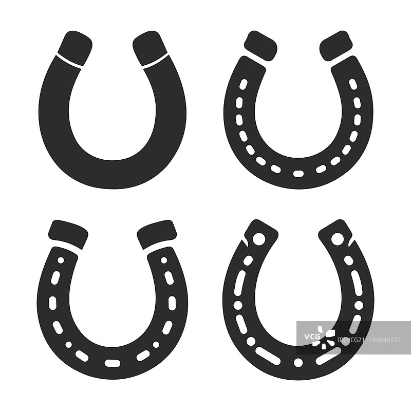马蹄铁图标集 幸运符号图片素材