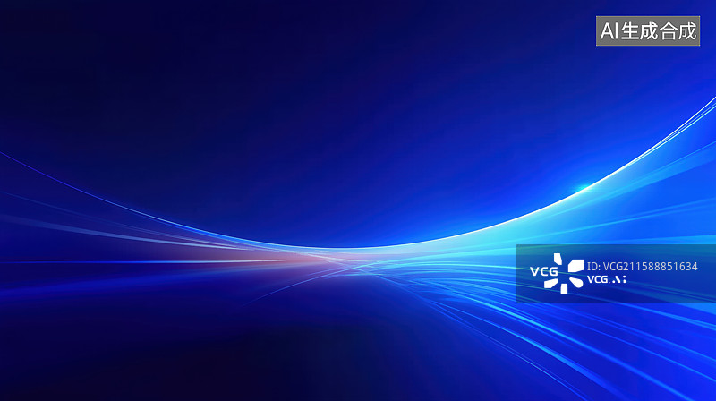 【AI数字艺术】蓝色光流的抽象背景图片素材