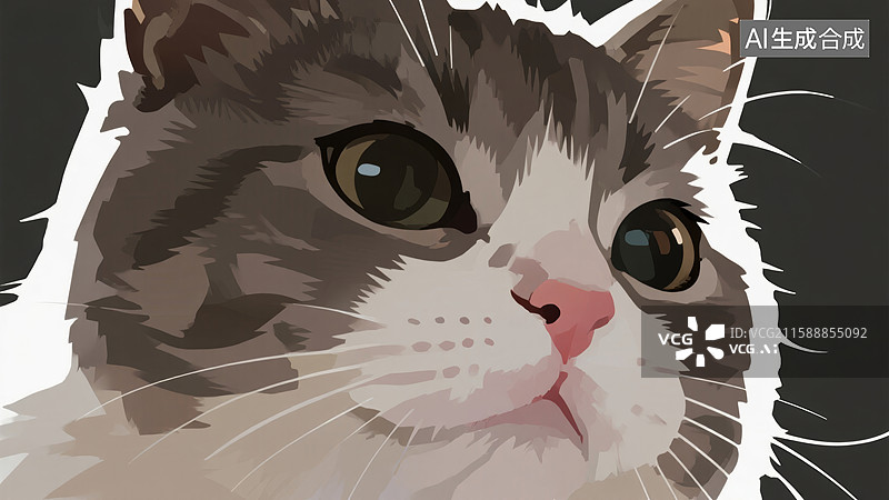 【AI数字艺术】可爱猫咪肖像图片素材