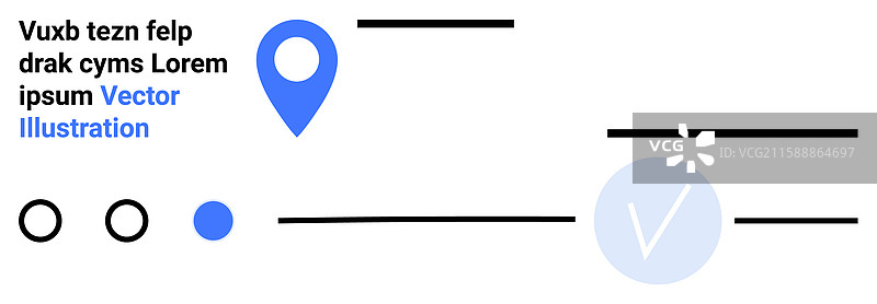 带有地理位置图标文本的抽象图形图片素材