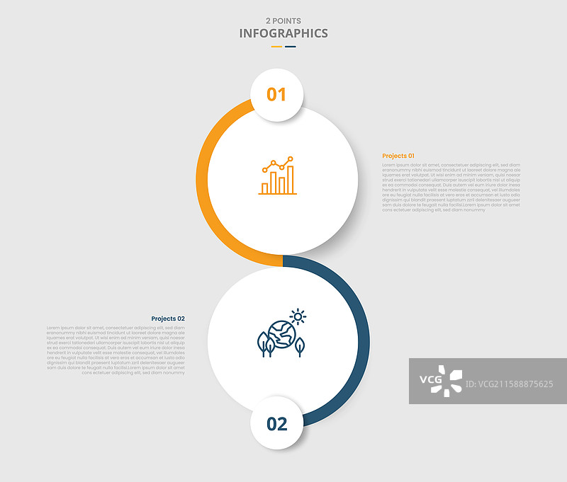 用于信息图表的两点比较图片素材