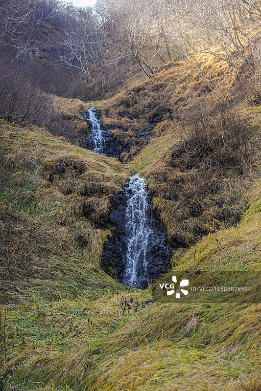吉林长白山南坡风景区，山间小瀑布图片素材