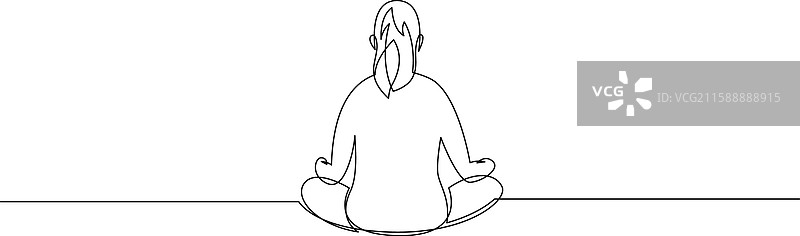 年轻女性在莲花瑜伽姿势中冥想图片素材