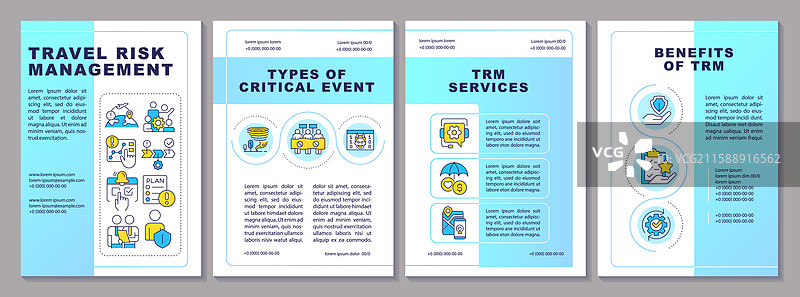 旅行风险管理蓝色宣传册模板图片素材