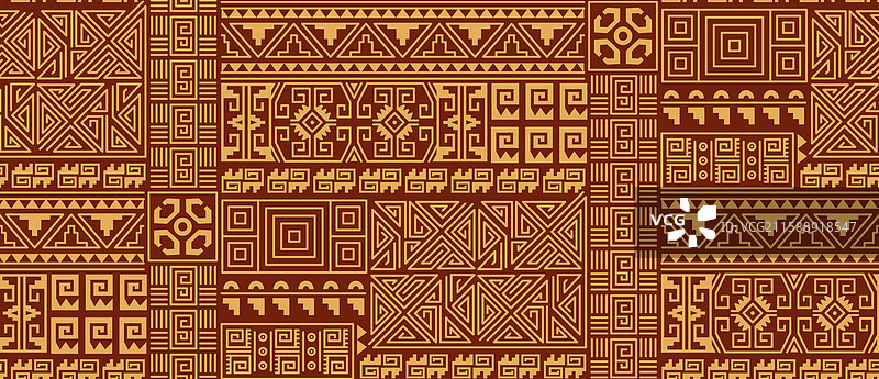 玛雅无缝图案，墨西哥，非洲，波利尼西亚图片素材
