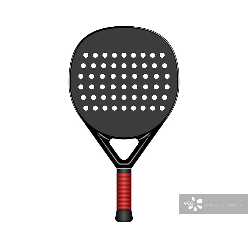 黑色的打球拍，带有穿孔表面图片素材