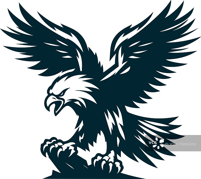 愤怒的鹰剪影图标图片素材