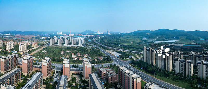 大连市 旅顺口区 新城大街 东鸡冠山 火石岭 航拍图片素材