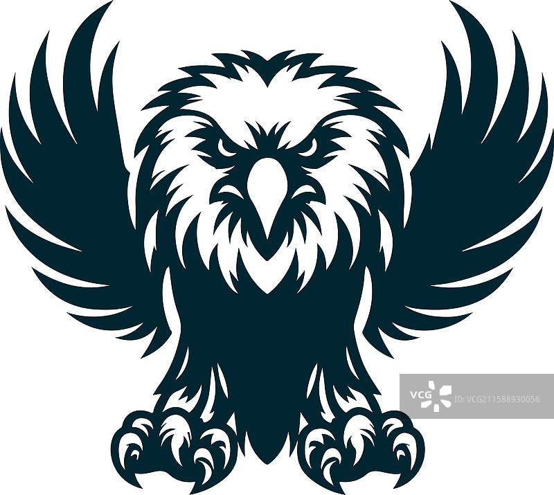 凶猛的鹰剪影黑色艺术图片素材