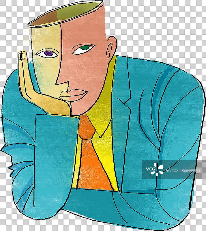 元素：思考的智慧头脑，商务男性图片素材