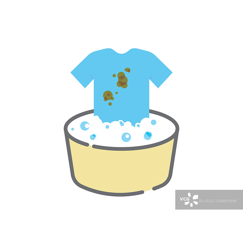 带污渍的蓝色T恤图标图片素材