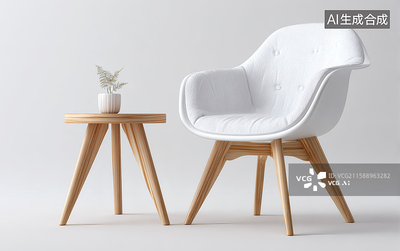 【AI数字艺术】室内座椅和盆栽图片素材