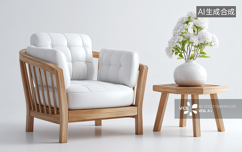 【AI数字艺术】室内座椅和盆栽图片素材