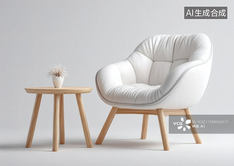 【AI数字艺术】室内座椅和盆栽图片素材