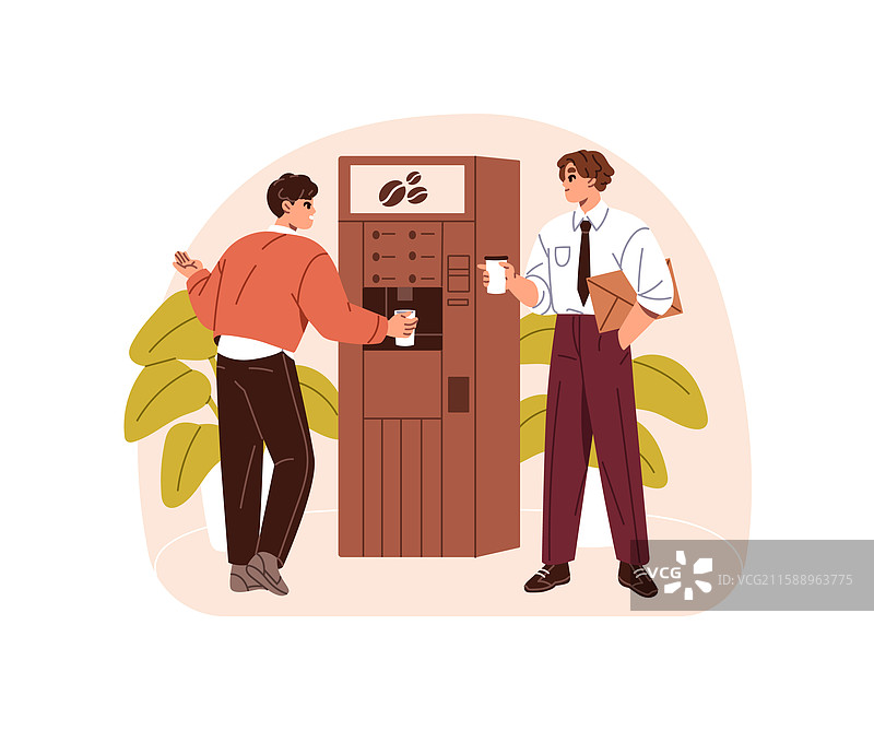 员工从自动售货机取饮料图片素材