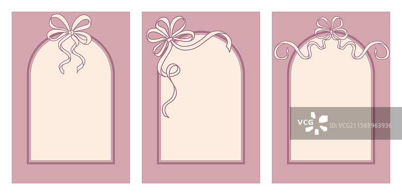 波浪形的调皮问候卡模板套装图片素材