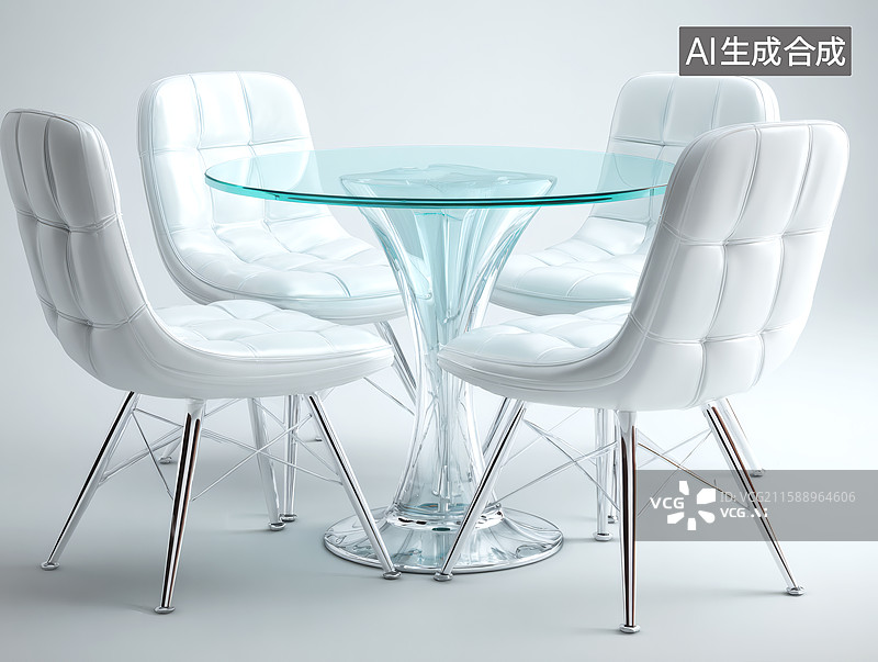 【AI数字艺术】玻璃台面的茶几会客桌图片素材