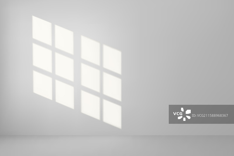 阳光照射下的空白白色房间图片素材