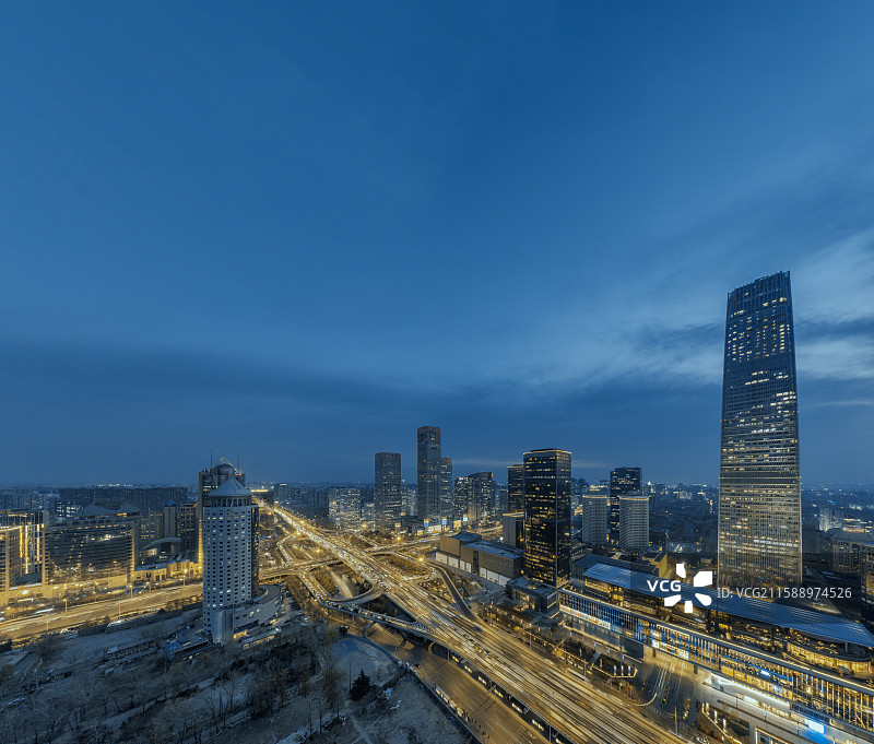 北京国贸桥东三环夜景，城市夜景，国贸桥，东三环，繁荣，城市主干道图片素材