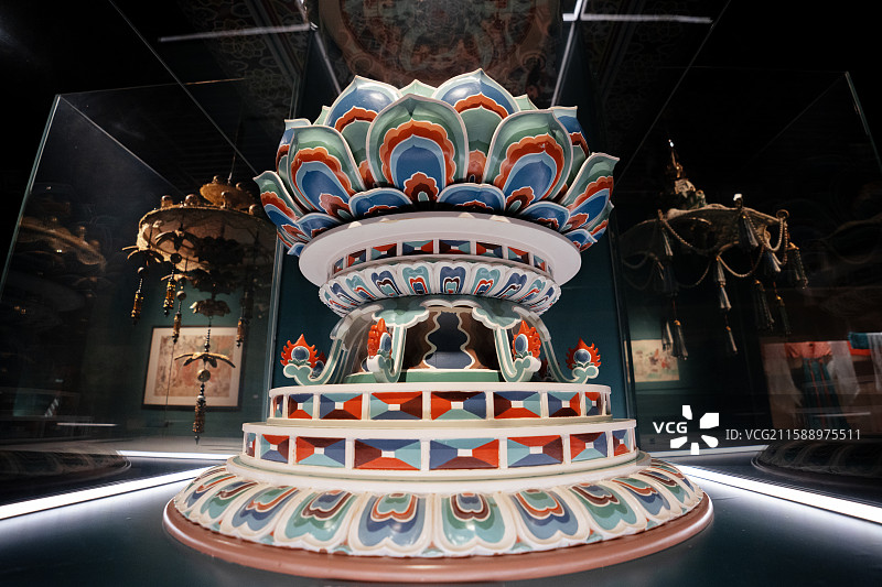 敦煌文化艺术大展 敦煌研究院 莫高窟第148窟 药师佛莲花须弥座图片素材