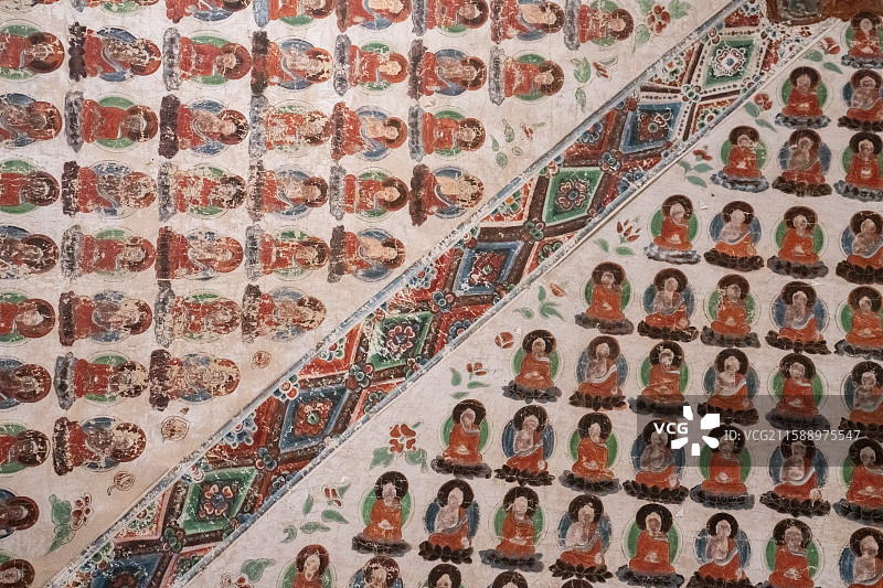 敦煌文化艺术大展 莫高窟第320窟 盛唐 神像 壁画图片素材