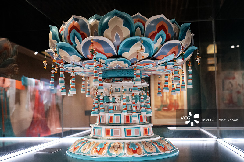 敦煌文化艺术大展  敦煌研究院 莫高窟第9窟 舍利弗须弥座图片素材