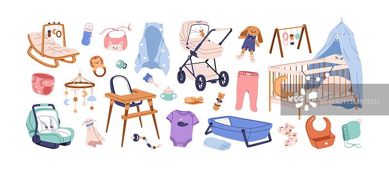 婴儿家具用品套装新生儿配件图片素材